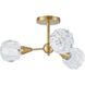 Helena 3 Light 20 inch Brushed Gold Semi-Flush Mount Ceiling Light