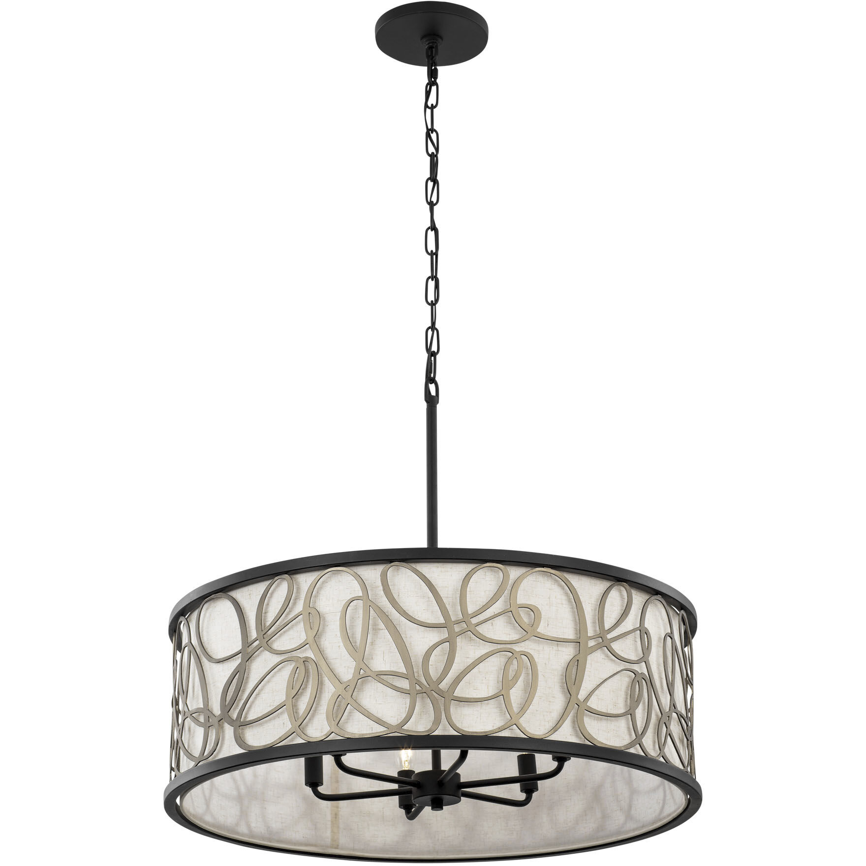 Scribble 6 Light 28 inch Matte Black Pendant Ceiling Light, Smithsonian Collaboration