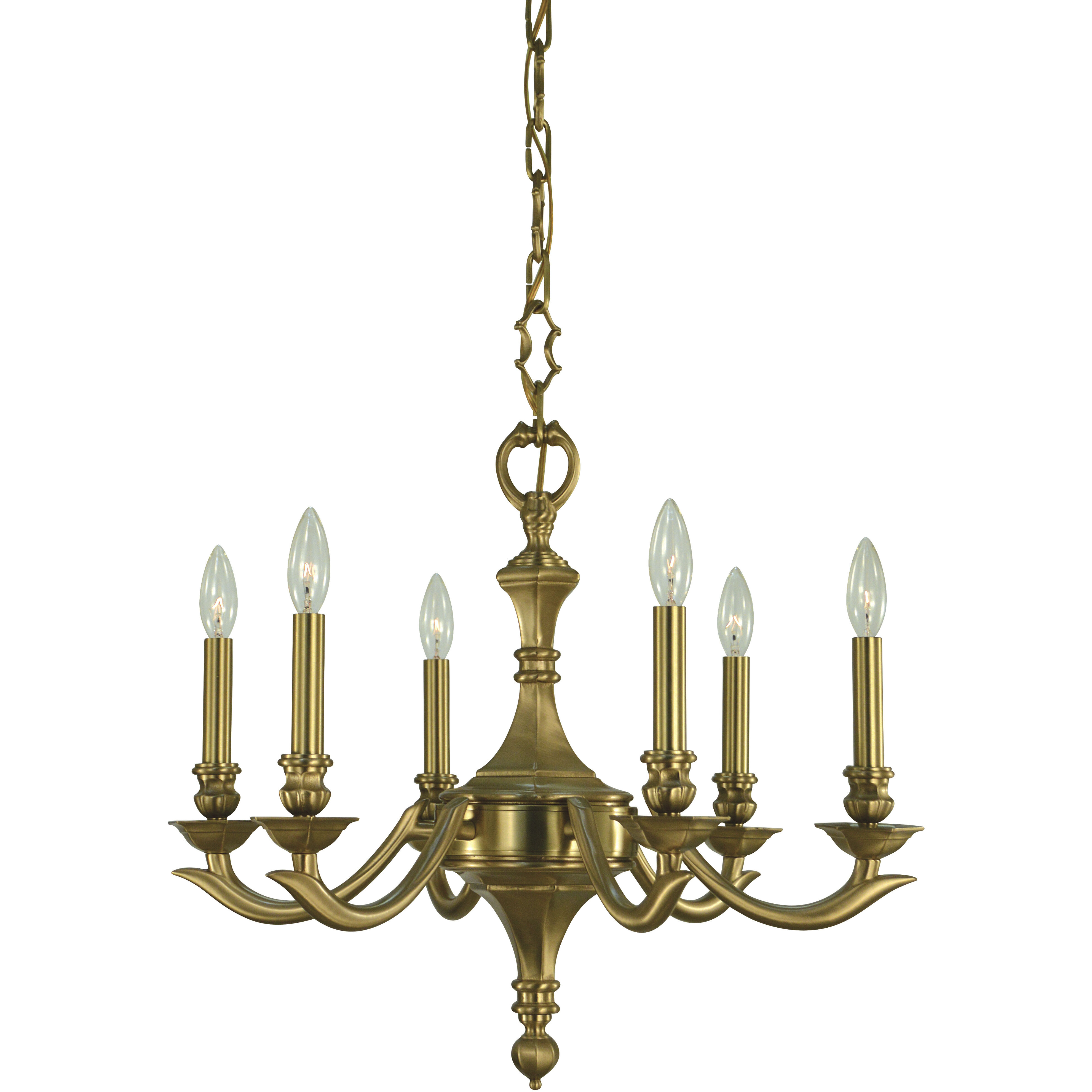 Scarsdale 6 Light 23 inch Brushed Brass Dining Chandelier Ceiling Light