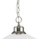 Glass Pendants 1 Light 16.63 inch Brushed Nickel Pendant Ceiling Light