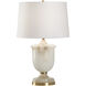 Alabaster Urn 19 inch 100.00 watt White/Cream and Gold Table Lamp Portable Light