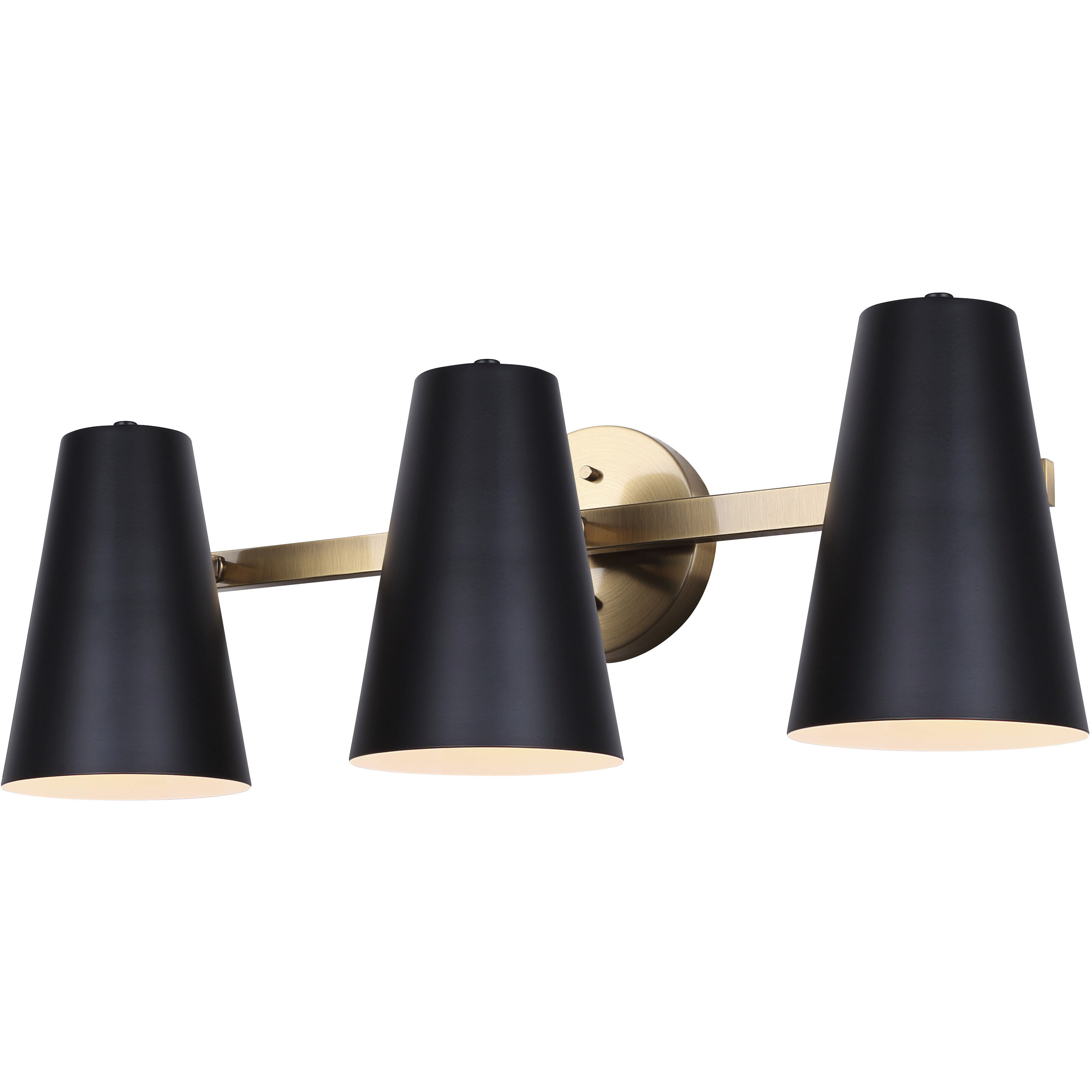 Harken 3 Light 24.5 inch Black/Gold Vanity Light Wall Light