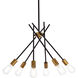 Lucca 6 Light 23 inch Black and Brass Pendant Ceiling Light
