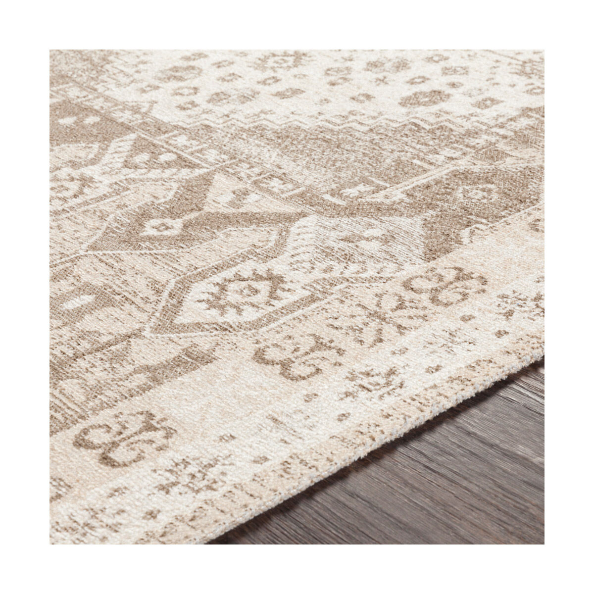 Kilim 35 X 25 inch Dark Brown/Taupe/White/Cream Rugs, Rectangle