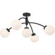 Redfield 5 Light 36 inch Matte Black Convertible Semi-Flush Ceiling Light