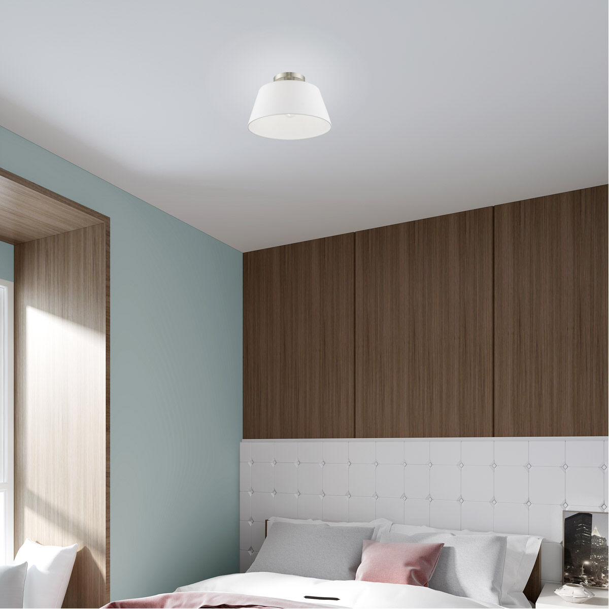 Belclaire 1 Light 13 inch Brushed Nickel Semi-Flush Mount Ceiling Light