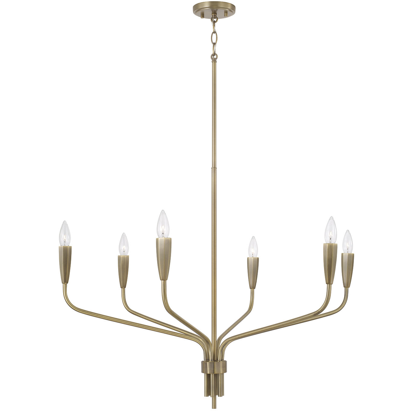 Palmer 6 Light 34.5 inch Antiqued Brass Chandelier Ceiling Light