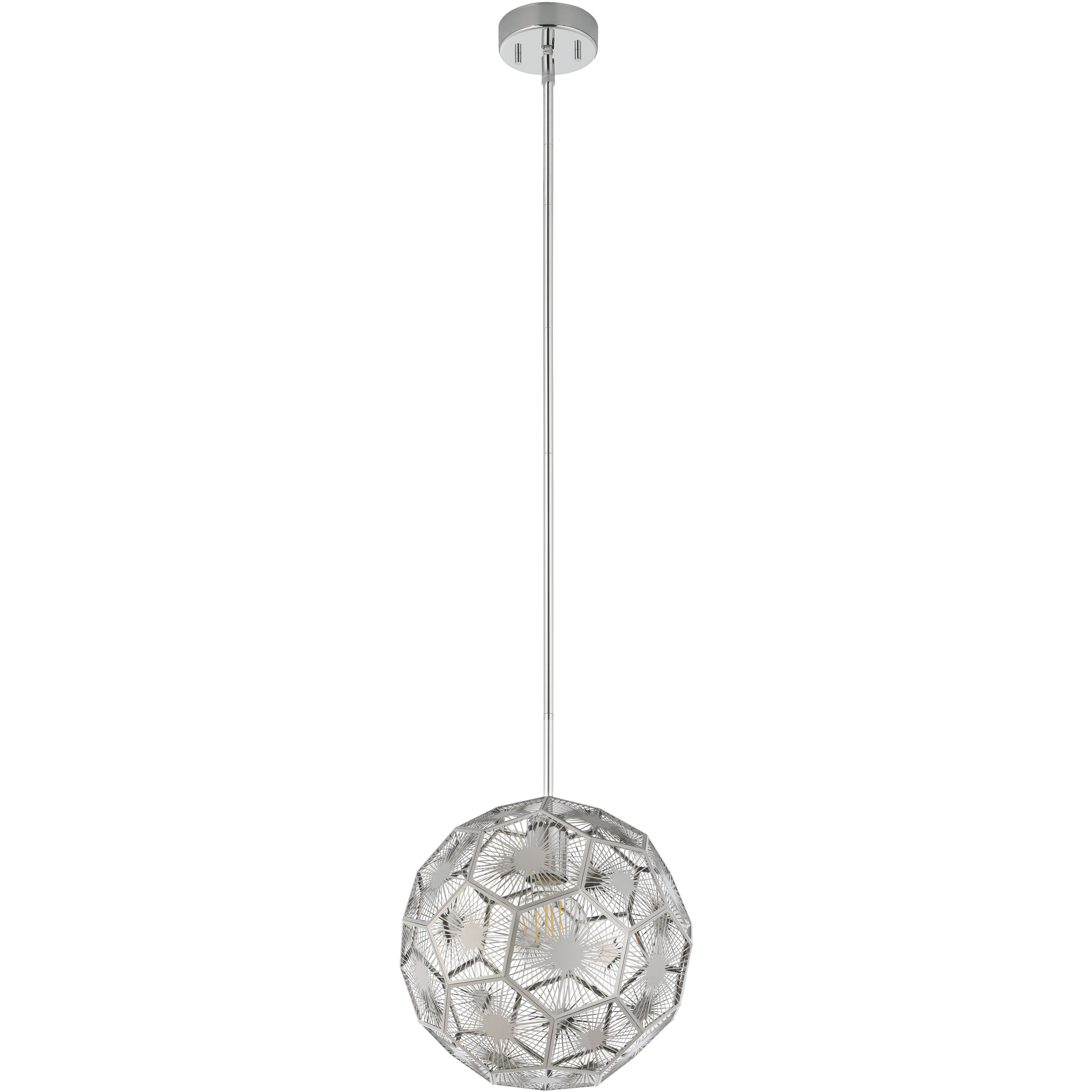 Skoura 1 Light 11.81 inch Chrome Pendant Ceiling Light