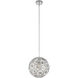 Skoura 1 Light 11.81 inch Chrome Pendant Ceiling Light