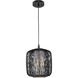 Cordova 1 Light 10 inch Black Rattan Mini Pendant Ceiling Light, Design Series