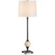 Dempsey 35 inch 150 watt Dark Bronze and Travertine Buffet Lamp Portable Light