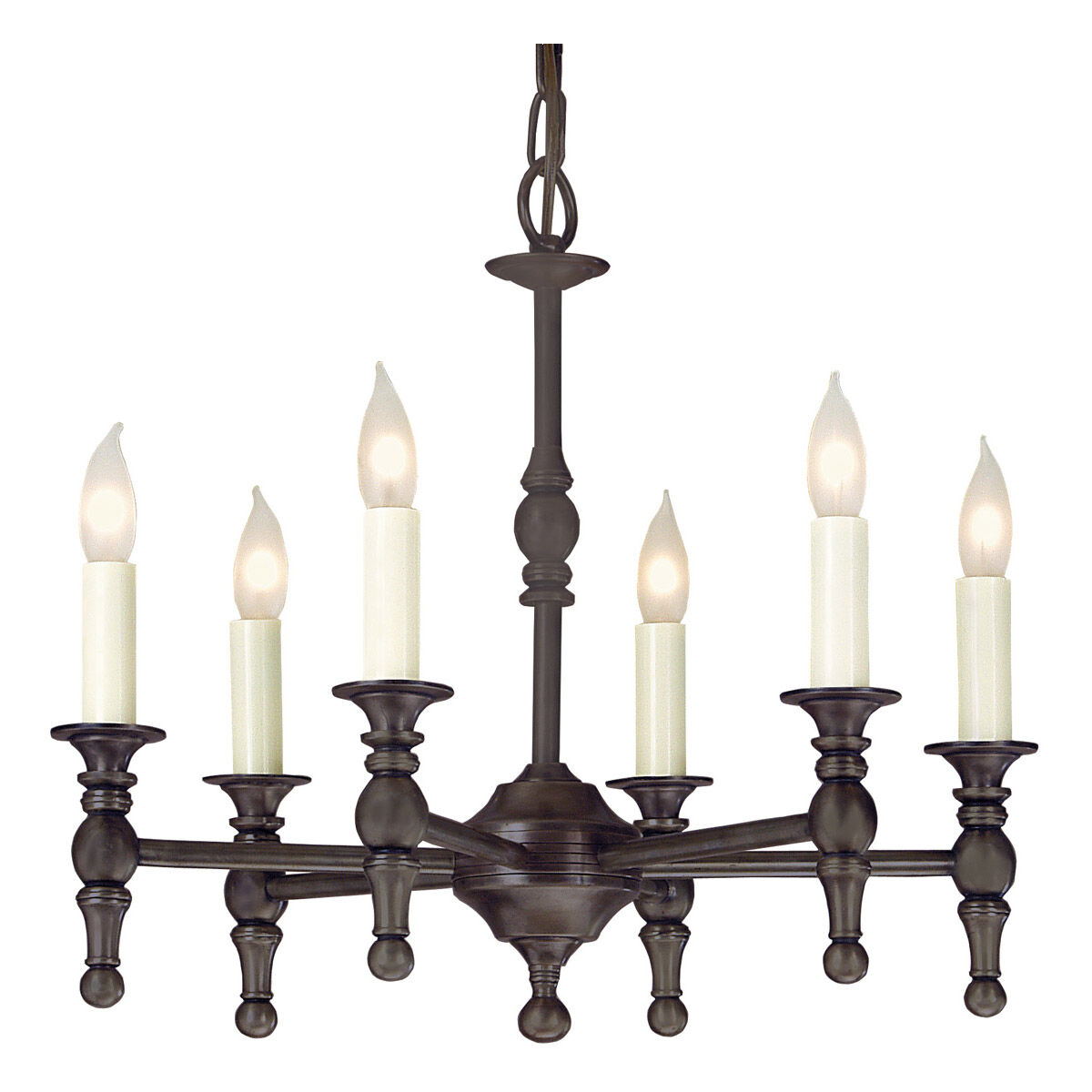 Traditional Brass 6 Light 18.00 inch Chandelier