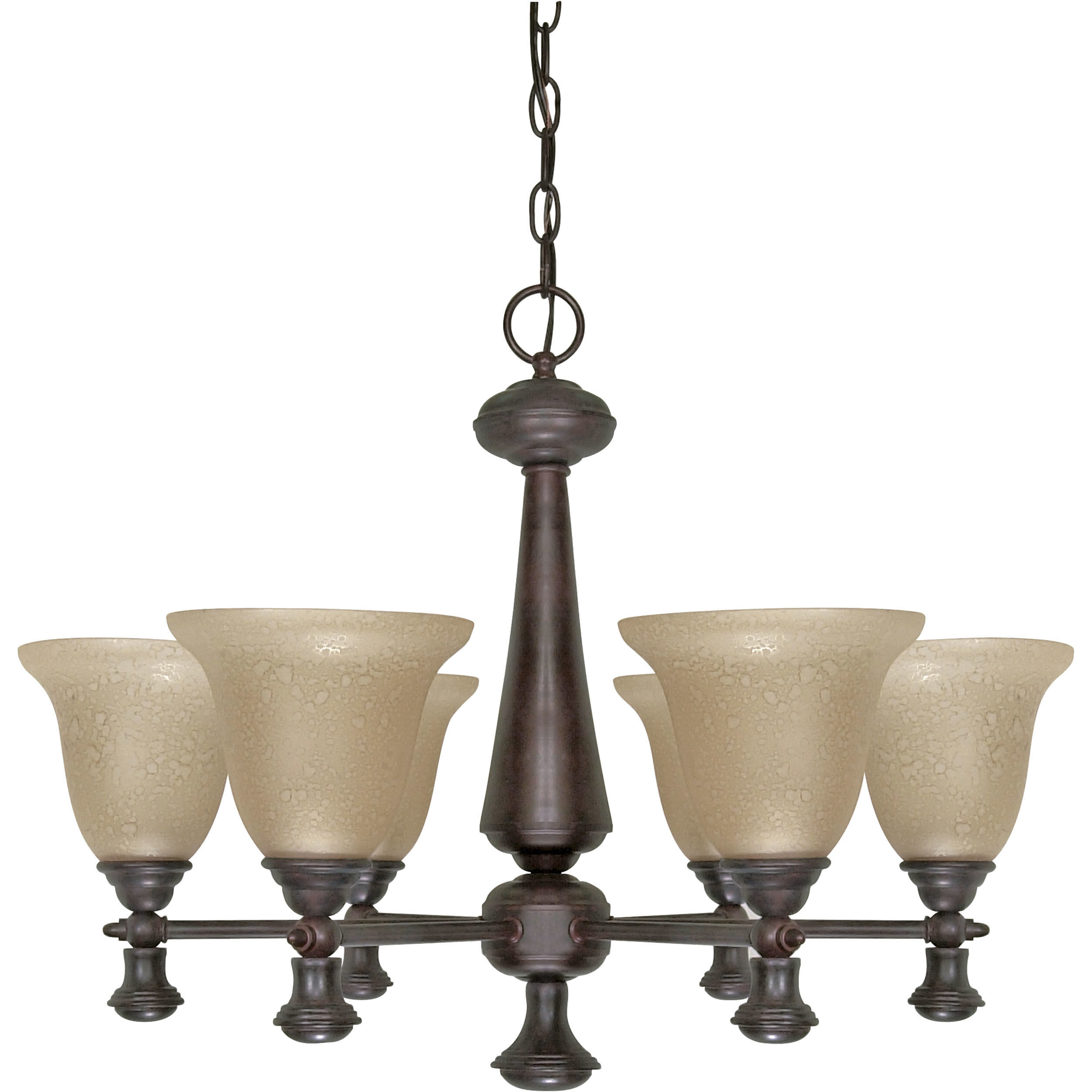 Mericana 6 Light 25.25 inch Old Bronze and Amber Chandelier Ceiling Light