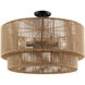 Eco Collection - Milos Family 6 Light 24 inch Matte Black Semi-Flush Ceiling Light in 24" D x 24" W x 14" H, EVOLV