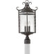 Casa 3 Light 23.75 inch Olde Black Outdoor Post Mount Lantern in Clear
