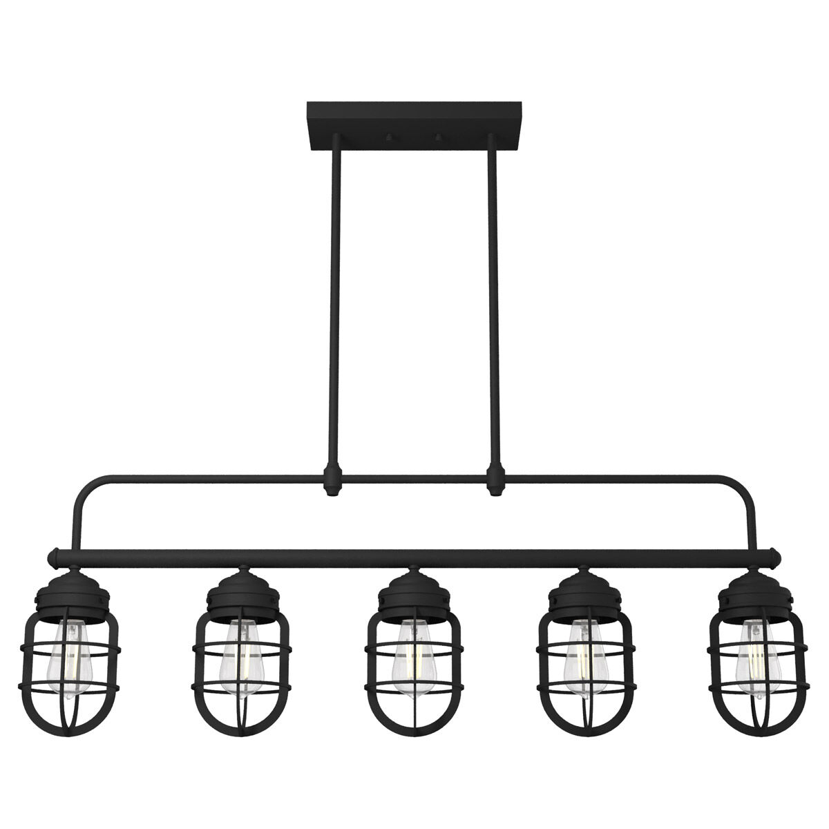 Starklake 5 Light 41 inch Natural Iron Linear Chandelier Ceiling Light