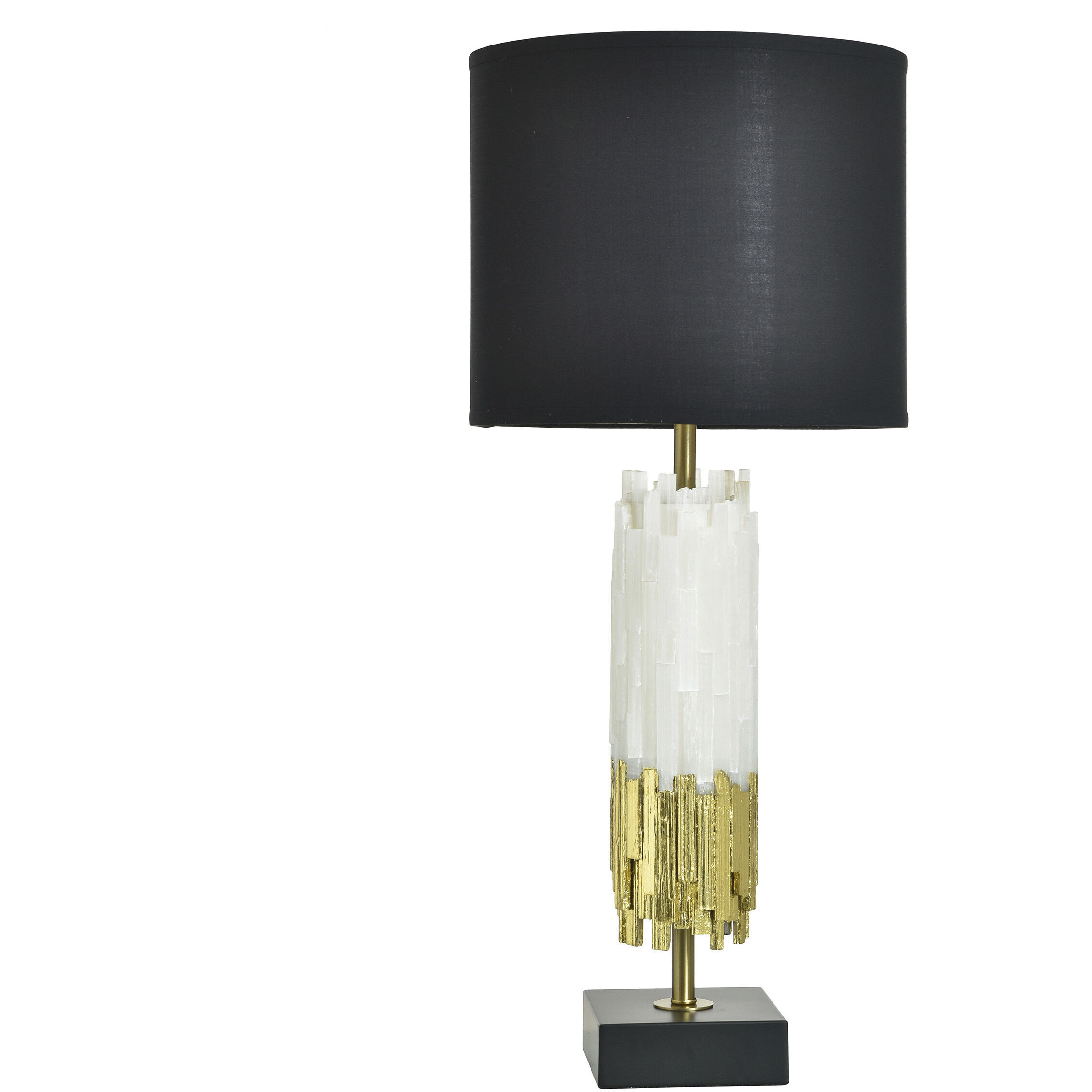 Jasper 33 inch 150 watt Black and White and Gold Leaf Table Lamp Portable Light