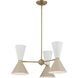Phix LED 30.75 inch Champagne Bronze with Greige and White Chandelier Ceiling Light