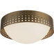 Astoria 3 Light 14 inch Vintage Brass Flush Mount Ceiling Light