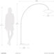 Roswell 90.6 inch 9 watt Matte Black Arc Floor Lamp Portable Light