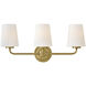 McKenna 3 Light 23.25 inch Lacquered Brass Vanity Light Wall Light, Medium