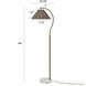 Vivienne 64 inch 100 watt White Marble and Polished Brass Floor Lamp Portable Light in Off-Brown Shade