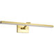 Hazel LED 35.8 inch Vintage Brass Vanity Wall Light