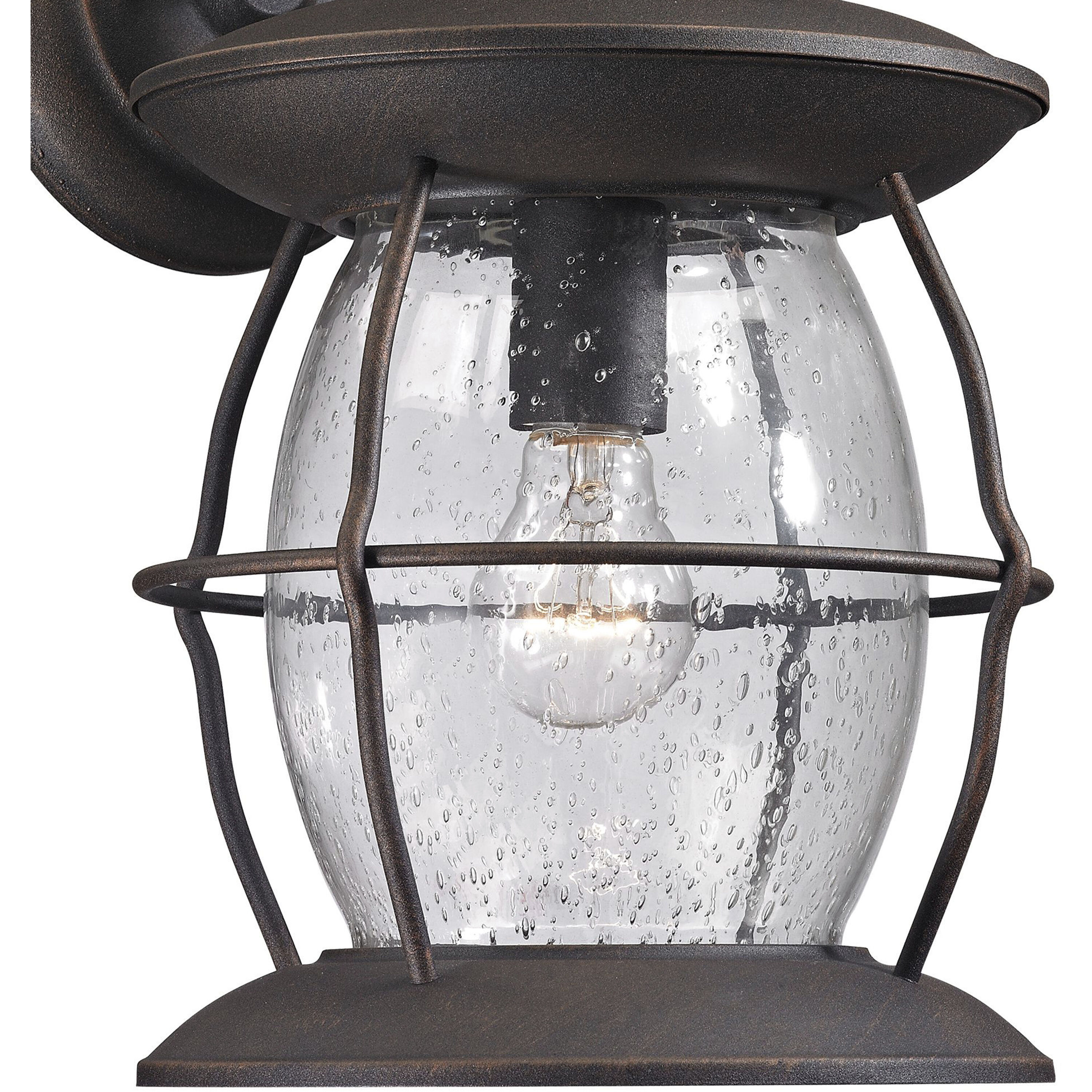 Village Lantern 1 Light 17 inch Weathered Charcoal Outdoor Wall Sconce