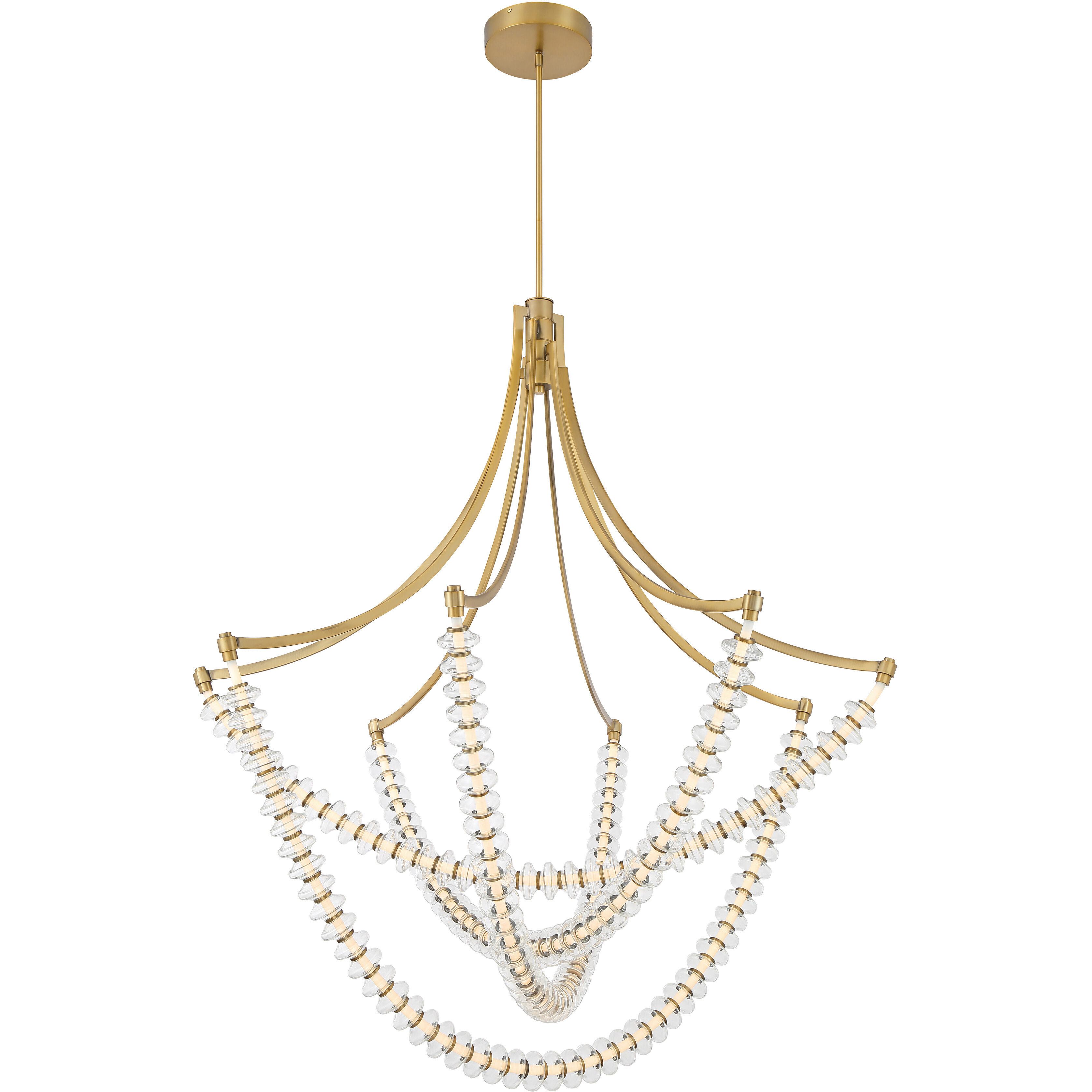 Pearl LED 49.25 inch Legacy Brass Chandelier Ceiling Light