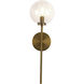 Alora Mood Cassia 1 Light 6 inch Aged Gold Wall/Vanity Light Wall Light in Clear Glass