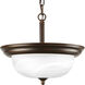 Dome Glass CTC 2 Light 13.19 inch Antique Bronze Semi-Flush Mount Convertible Ceiling Light