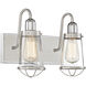 Lansing 2 Light 13.5 inch Satin Nickel with Polished Nickel Accents Bathroom Vanity Light Wall Light