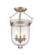 Jefferson 3 Light 12 inch Brushed Nickel Semi-Flush Mount Ceiling Light