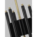 Avroko Crosby LED 29.5 inch Glossy Black/Natural Brass Chandelier Ceiling Light in 120V, Integrated LED