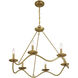 Transitional 6 Light 28 inch Natural Brass Chandelier Ceiling Light