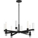 Windamere 4 Light 28 inch Textured Black with Polished Nickel Chandelier Ceiling Light