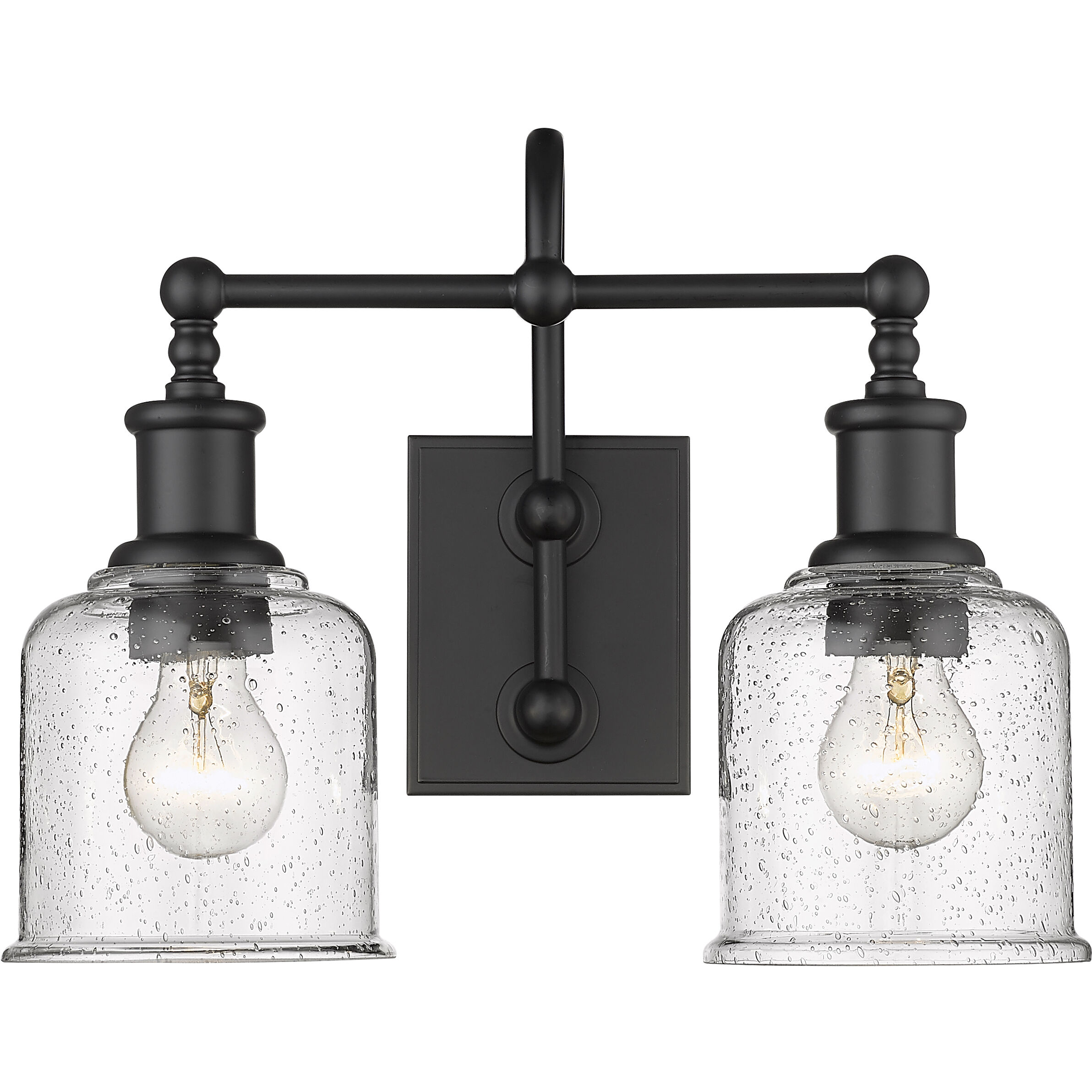 Bryant 2 Light 16 inch Matte Black Vanity Wall Light