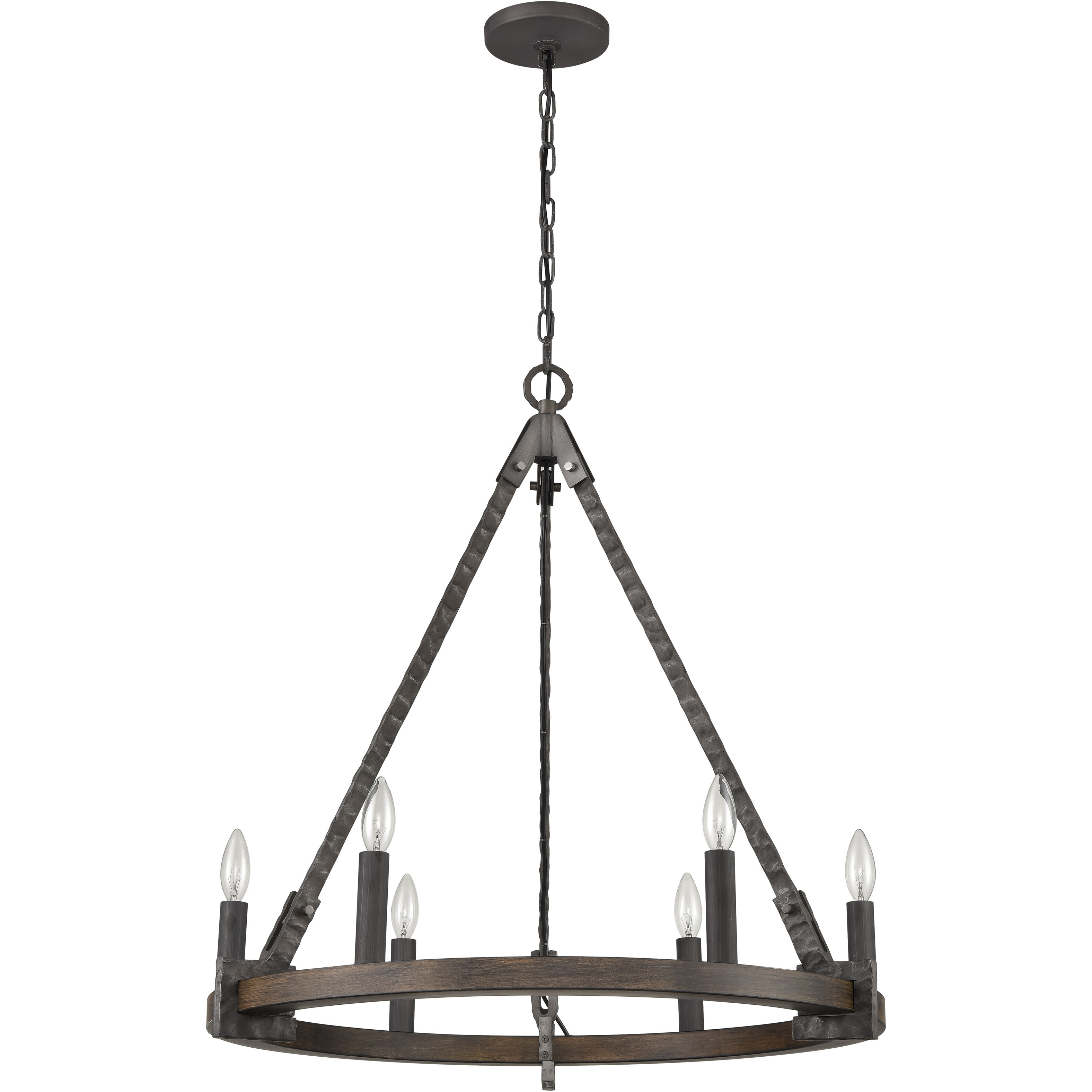 Harwell 6 Light 28.75 inch Antique Millwood Chandelier Ceiling Light