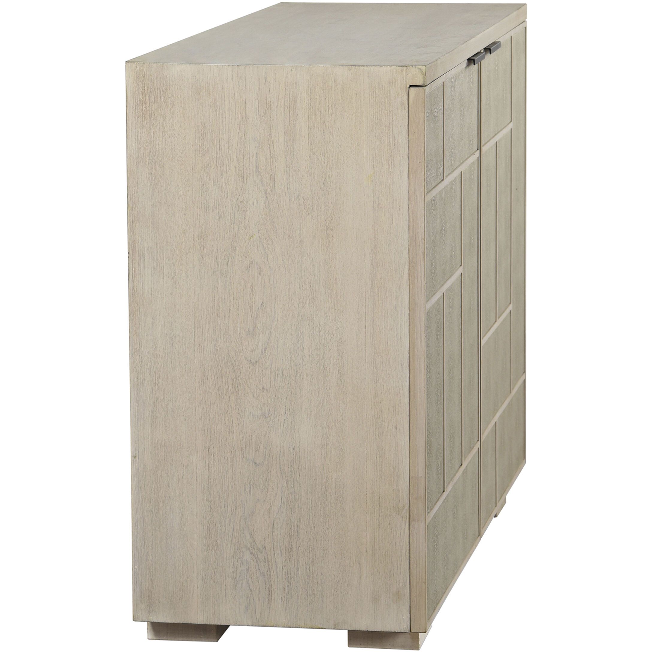 Adeline Light Cream and Faux Shagreen and Light Maple Cabinet
