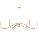 Toussant 6 Light 63 inch Mondern Gold Chandelier Ceiling Light in Modern Gold