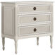 Caroline 30.5 X 30 inch Cerused White and Painted Burlap with Antique Bronze Nightstand