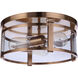 Elliot 3 Light 13 inch Satin Brass Flushmount Ceiling Light