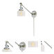 Soho Shyra 21 inch 100 watt Polished Nickel Swing Arm Wall Sconce Wall Light in Clear Glass, 4, Double Swivel