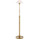 J. Randall Powers Hargett 39.5 inch 60 watt Hand-Rubbed Antique Brass Floor Lamp Portable Light in Linen