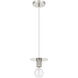 Central 1 Light 6 inch Polished Nickel Pendant Ceiling Light
