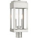 York 2 Light 20 inch Brushed Nickel Outdoor Post Top Lantern