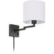 Dainolite 15 inch 60.00 watt Matte Black Swing Arm Wall Sconce Wall Light