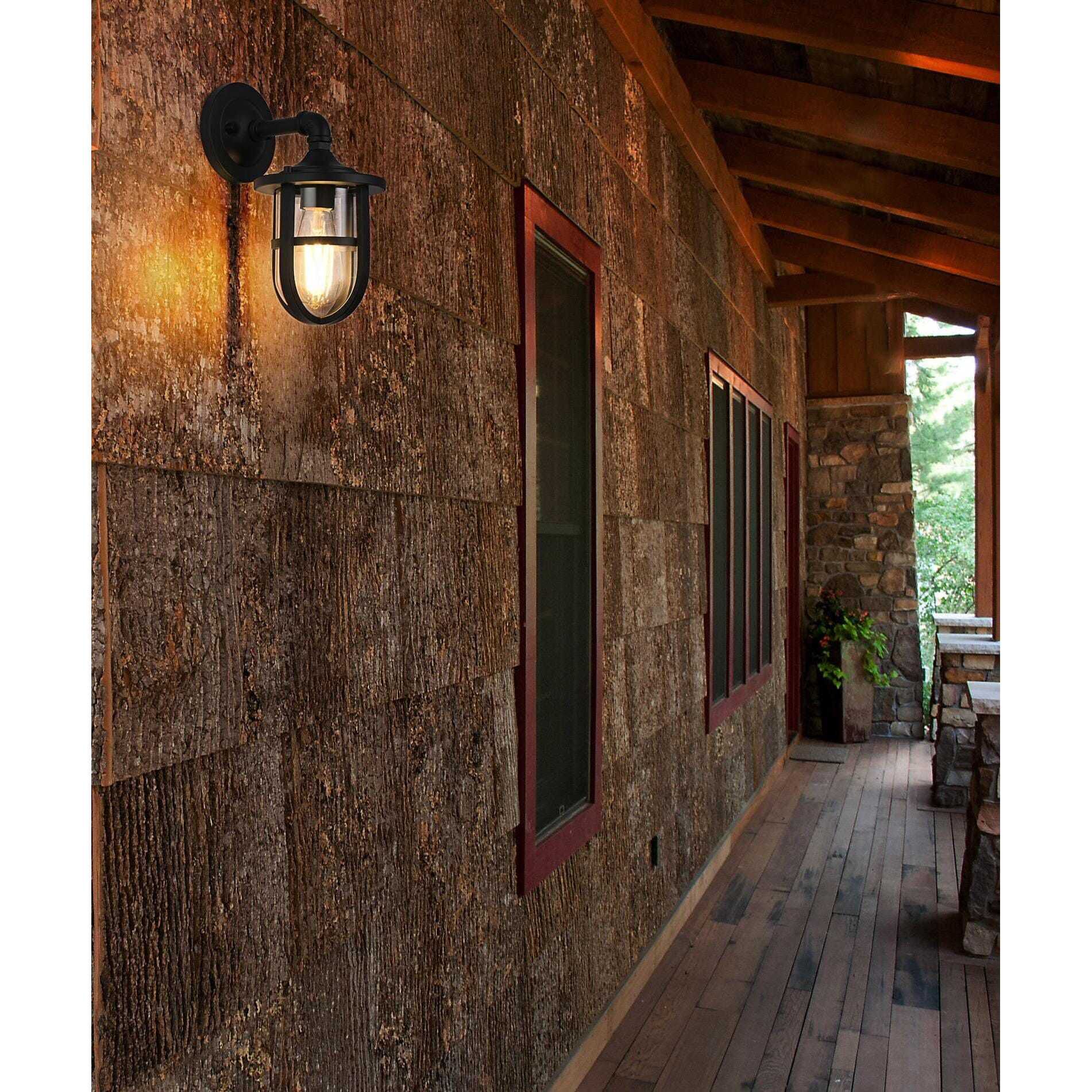 Hugo 1 Light 11.5 inch Black Outdoor Wall Sconce