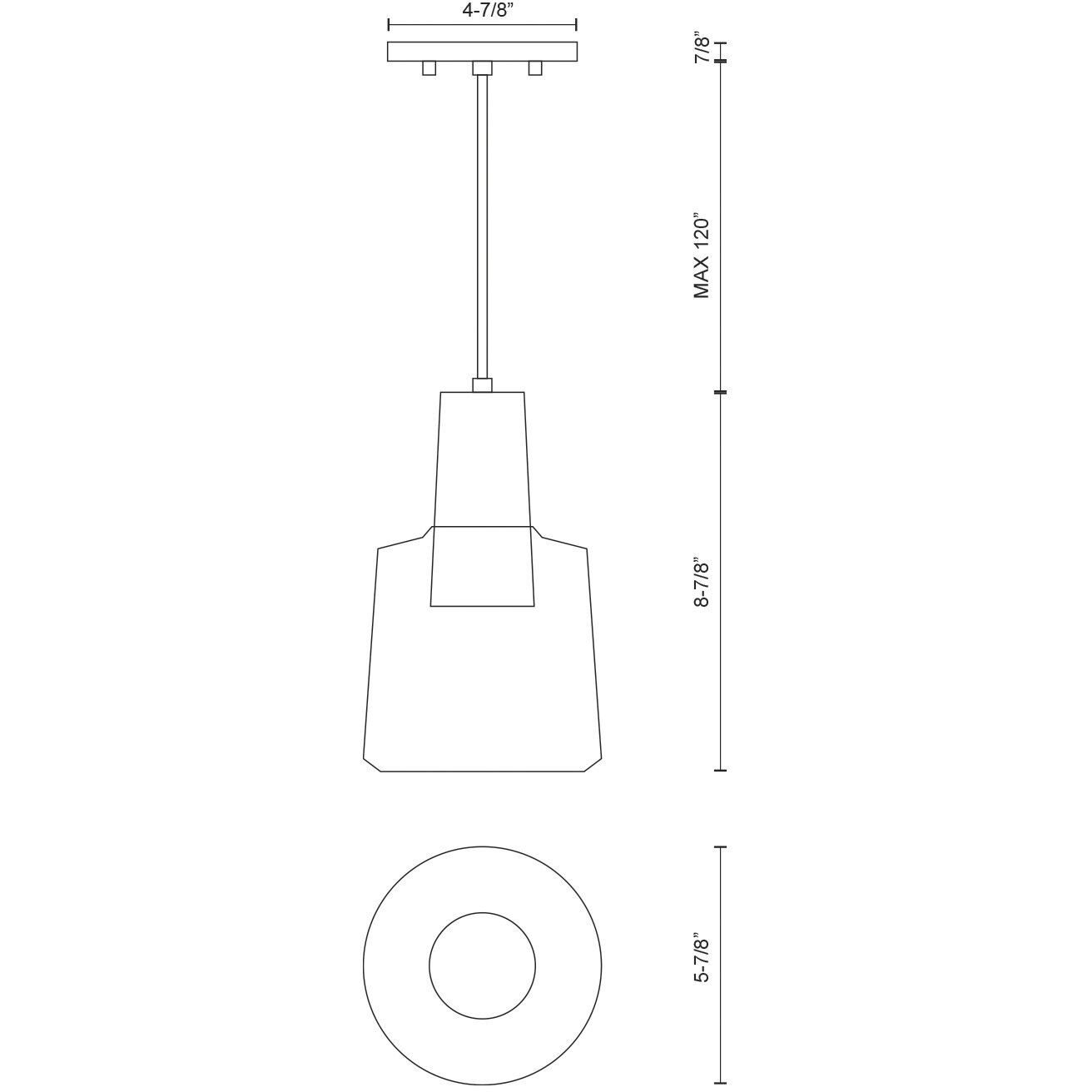 Samson Pendant Ceiling Light in Smoked Glass, Smoked
