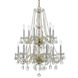 Traditional Crystal 12 Light 26.5 inch Polished Brass Chandelier Ceiling Light in Clear Hand Cut